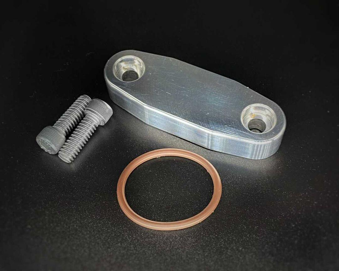 LS oil cooler block off plate sharpe performance